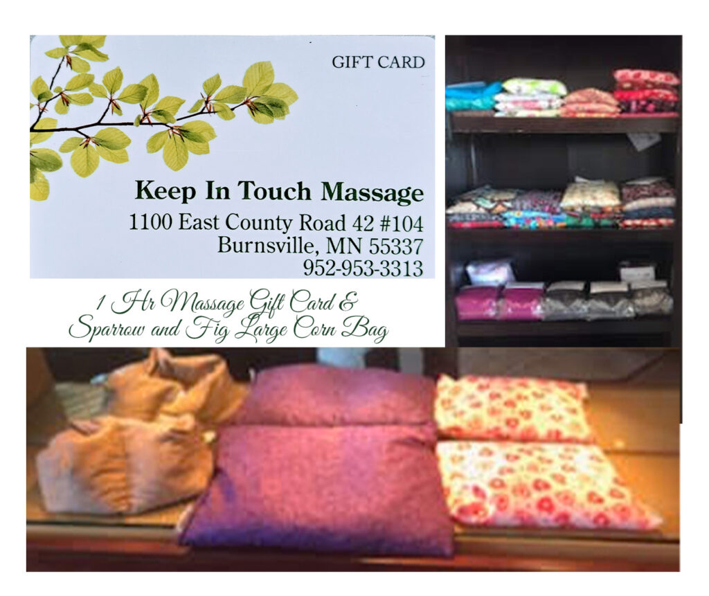 Gift Card Package - Sparrow and Fig Large Corn Bag & 60 Minute Massage